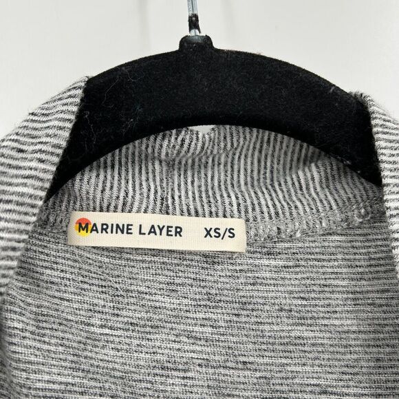 MARINE LAYER *Flawed* Gray White Striped Lightweight Half Sleeve Short Robe XS/S - Picture 4 of 6